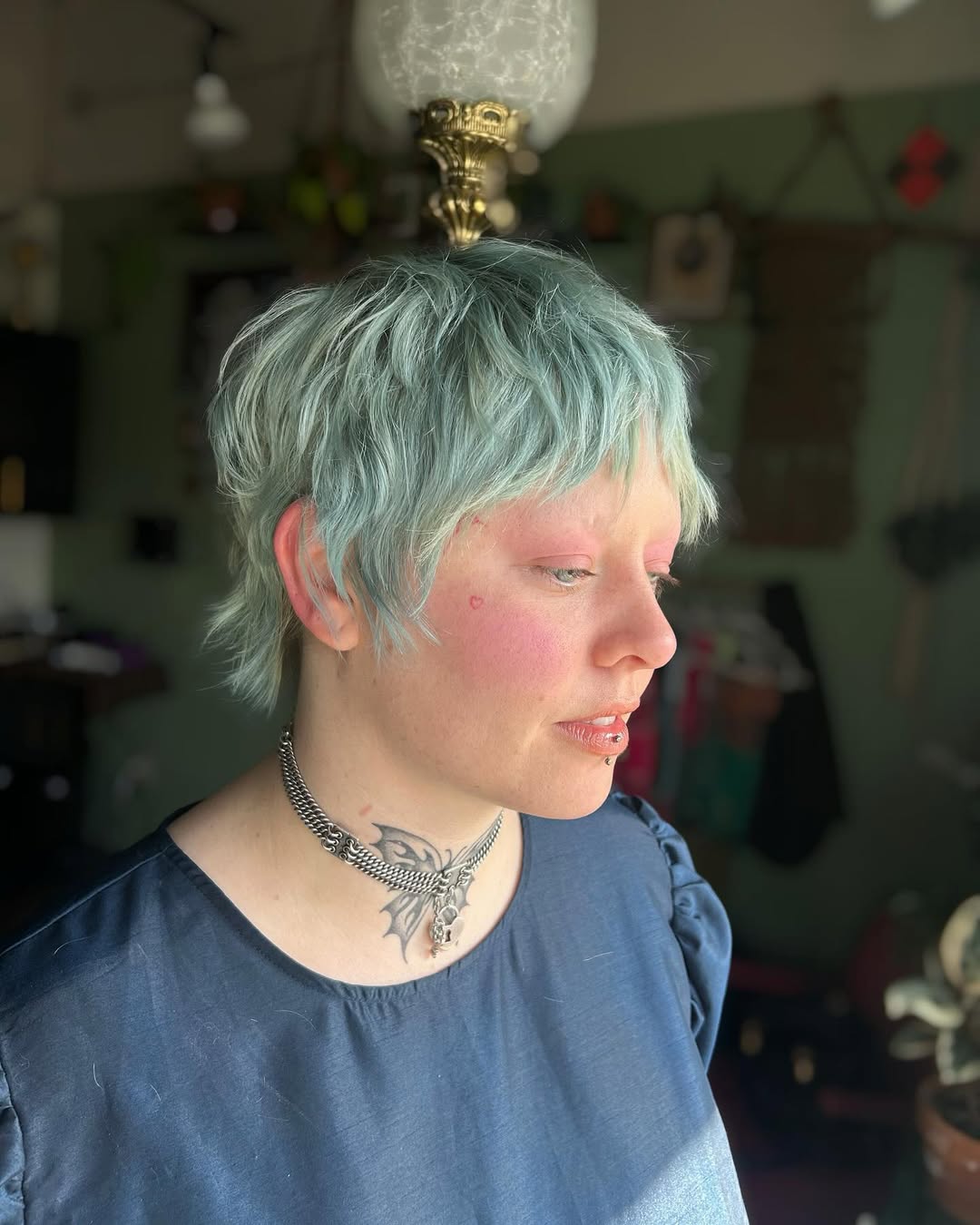 Soft Seafoam Textured Shag with Tapered Ends