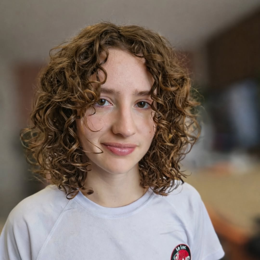 Whimsical Chestnut Curls with Natural Bounce