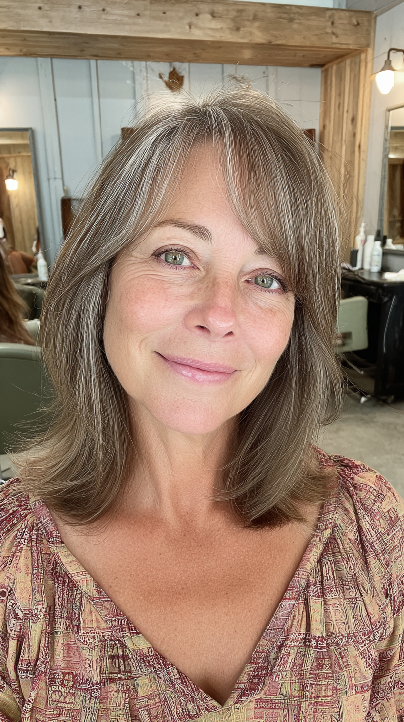 Chic Layered Medium-Length Cut with Subtle Highlights