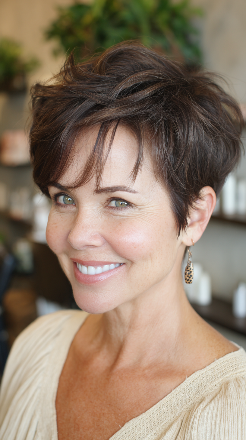 Chic Textured Short Cut with Playful Layers