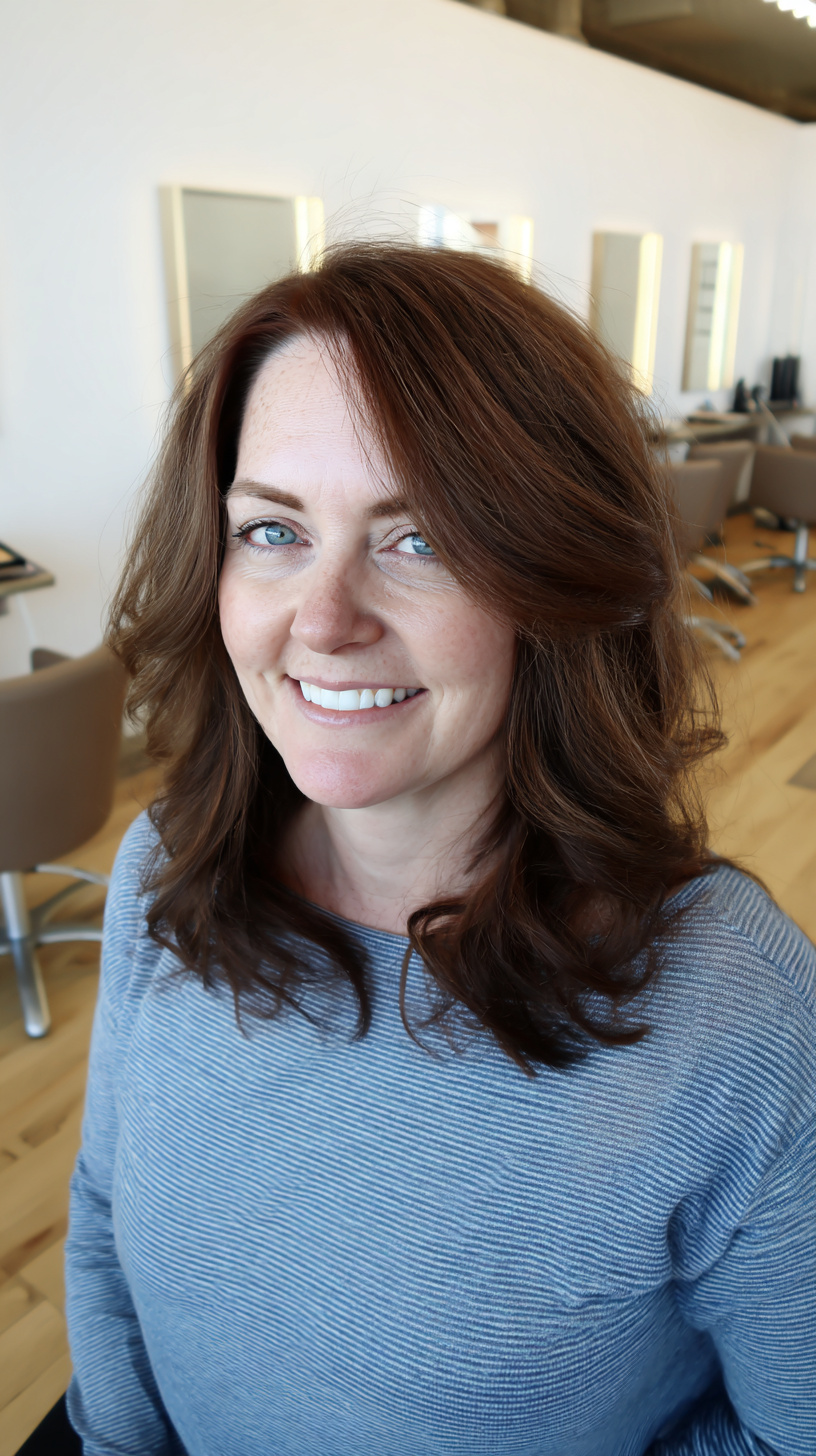 Gorgeous Rich Auburn Layered Cut with Soft Waves