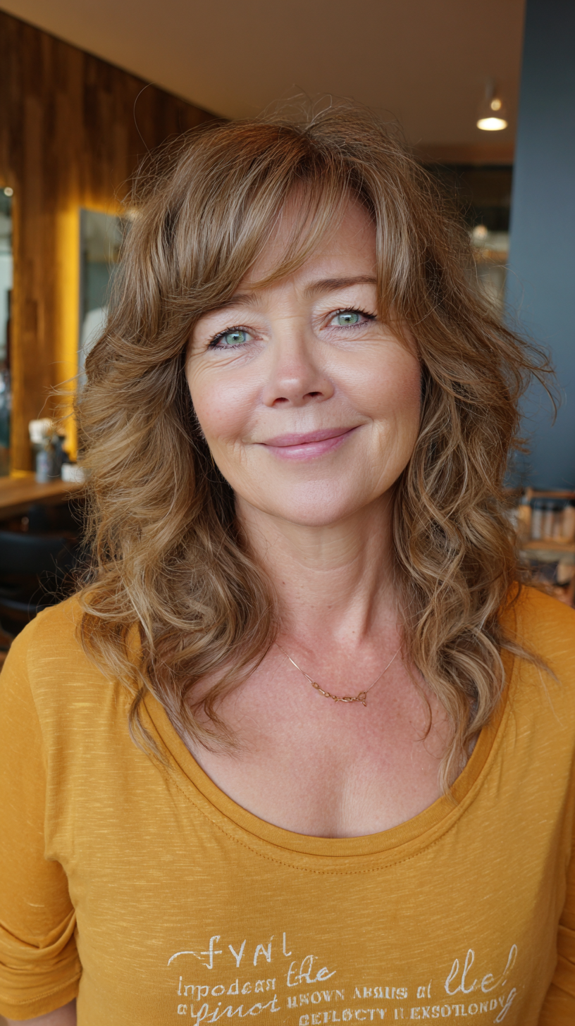 Softly Layered Curly Cut with Gentle Face Framing