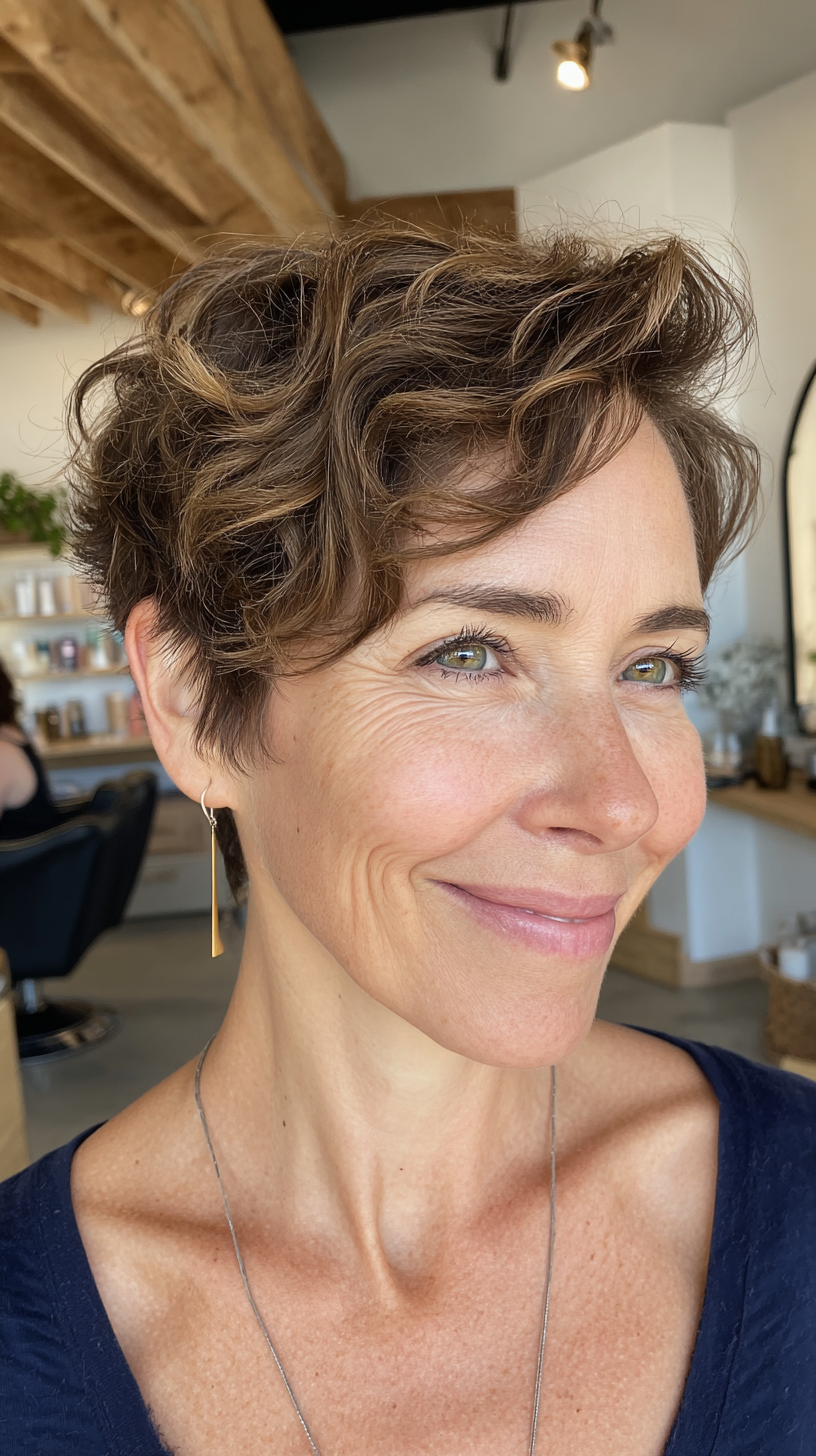 Chic Curly Pixie Cut for Effortless Elegance