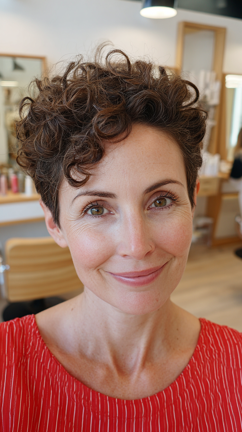 Chic Curly Pixie Cut with Soft Volume