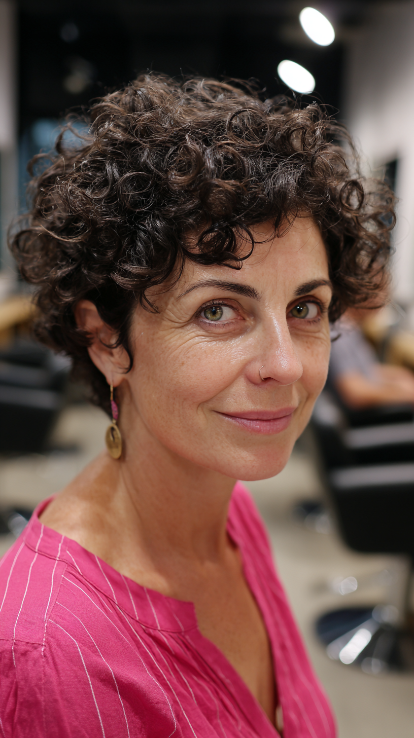 Chic Curly Pixie with Defined Curls