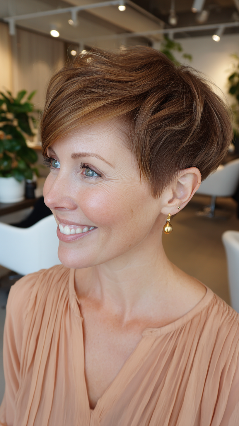 Chic Textured Pixie with Subtle Layers