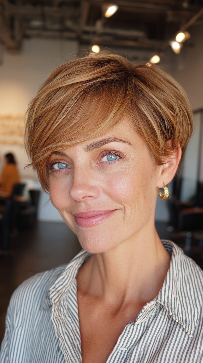 Elegant Feathered Pixie with Soft Textures