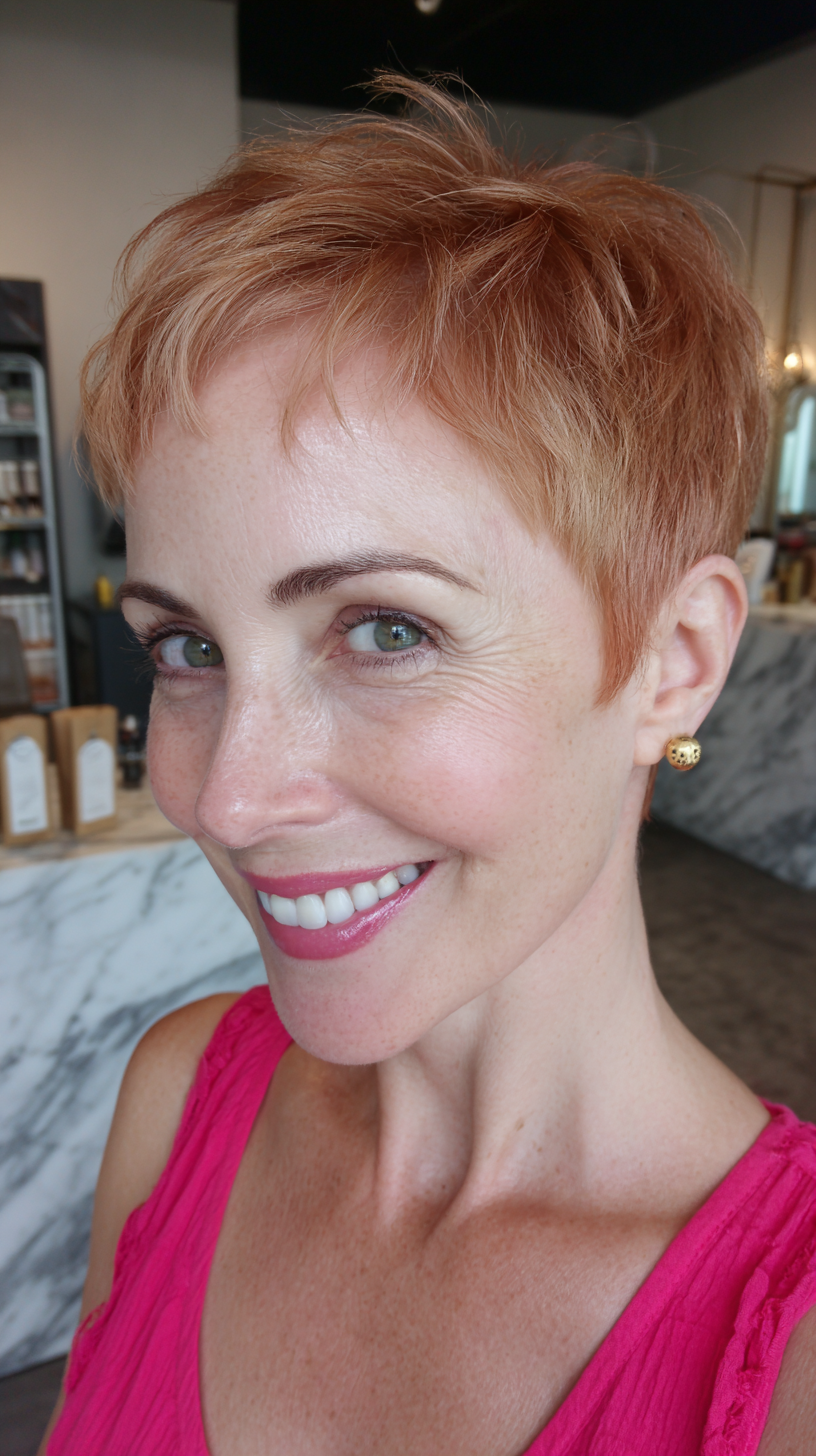 Textured Copper Pixie with Subtle Layers
