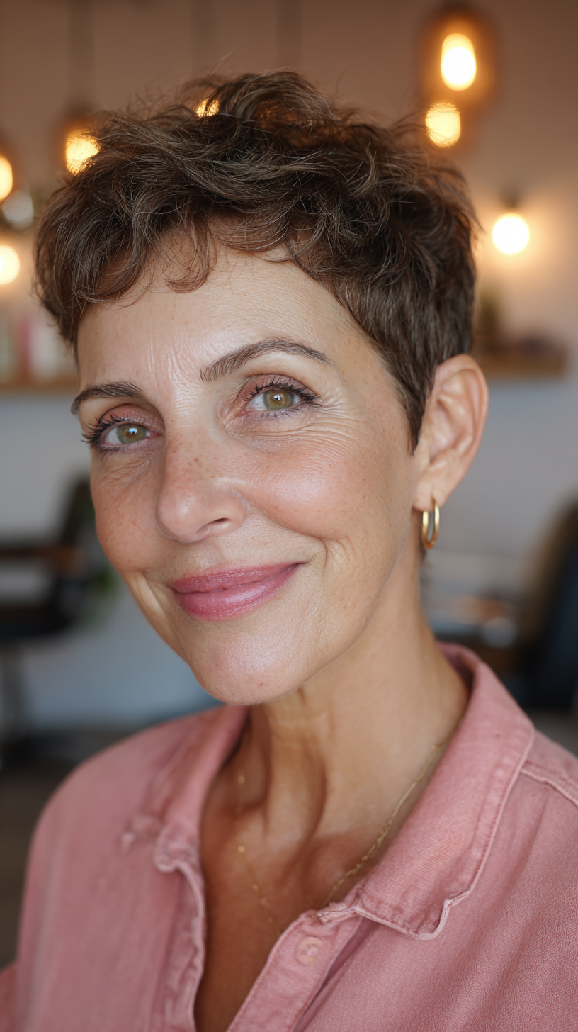 Textured Short Pixie Cut with Soft Volume