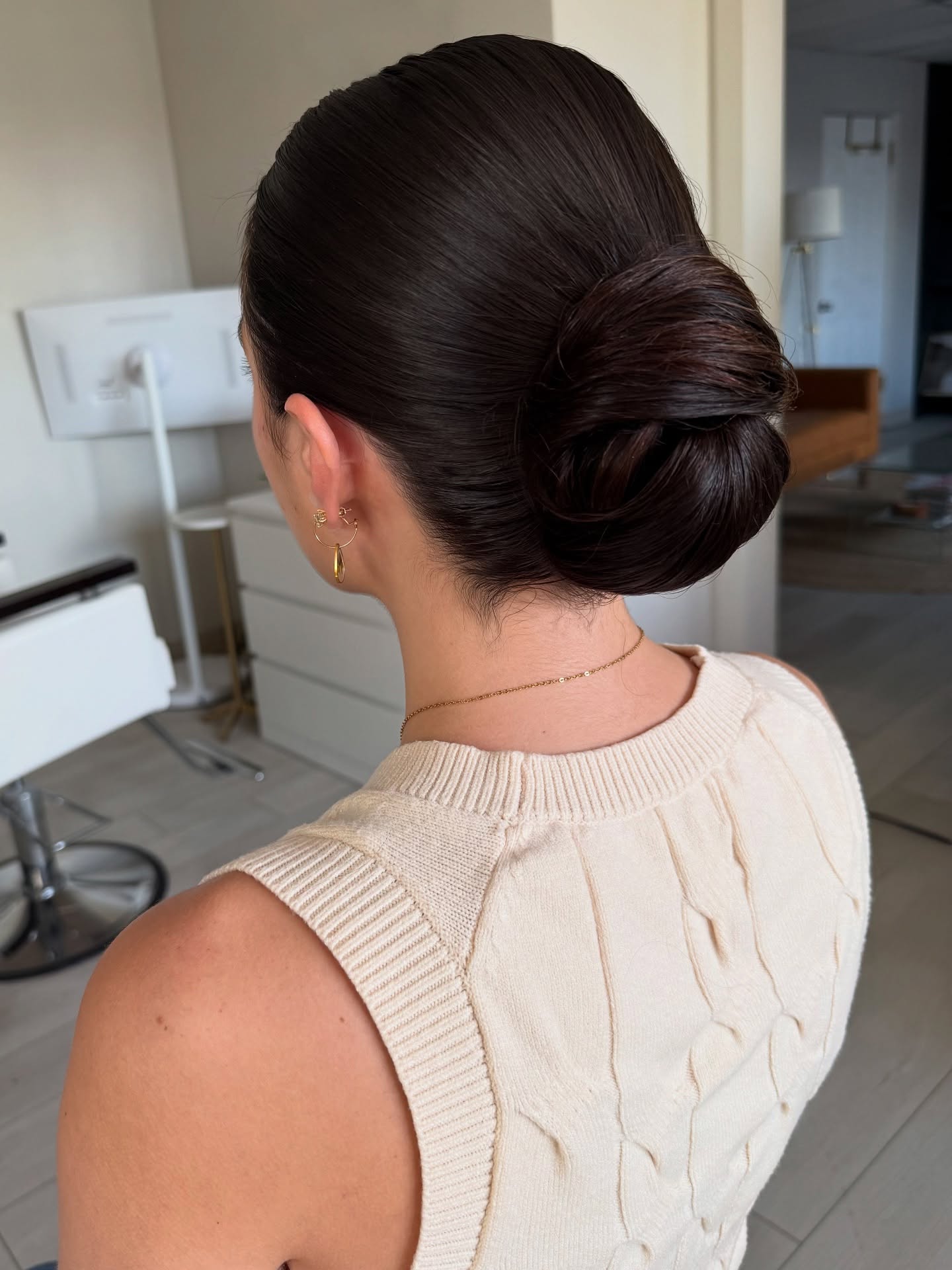 Elegant Low Bun with Sleek Finish