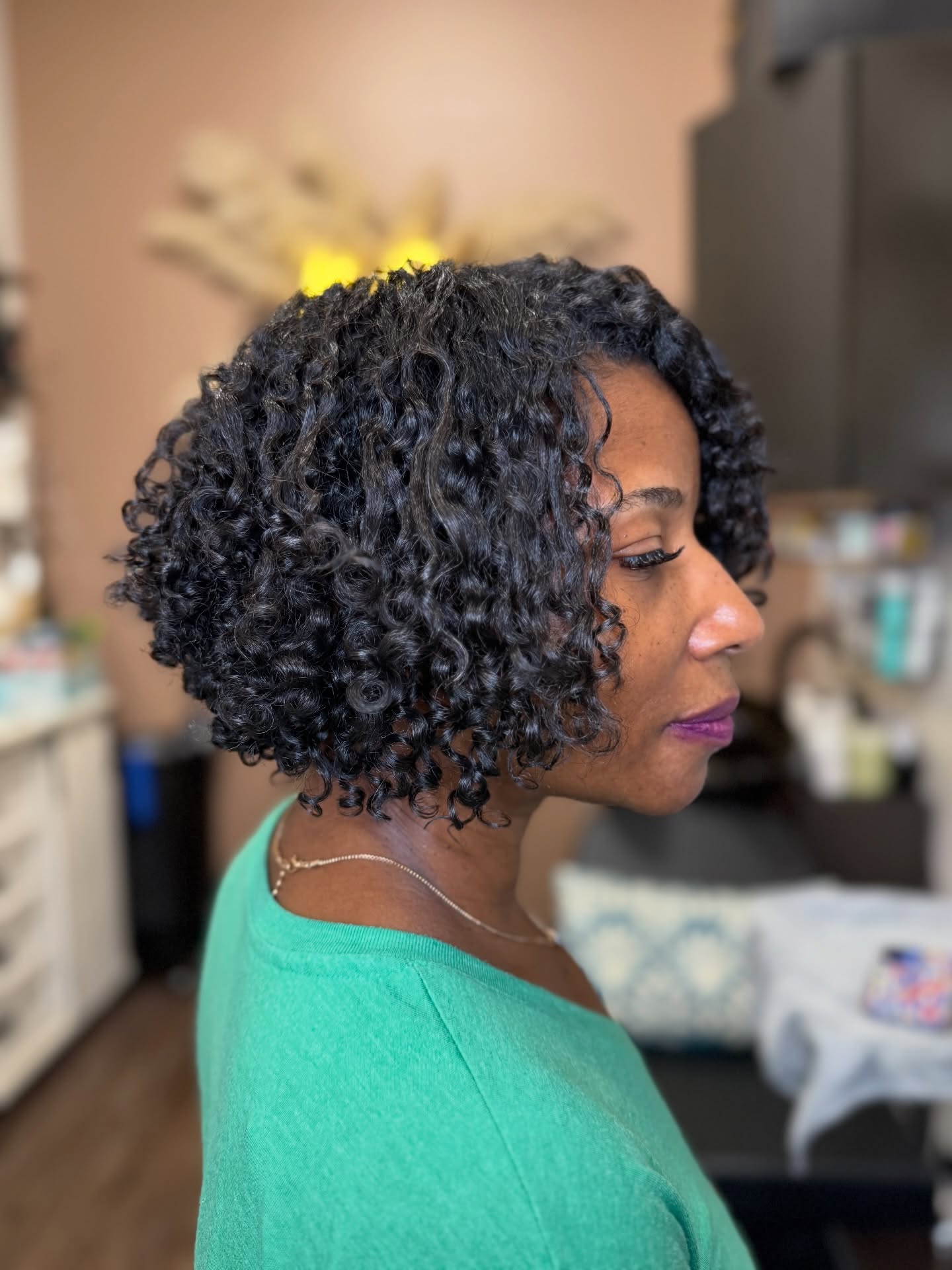 Exquisitely Defined Curly Bob with Natural Volume