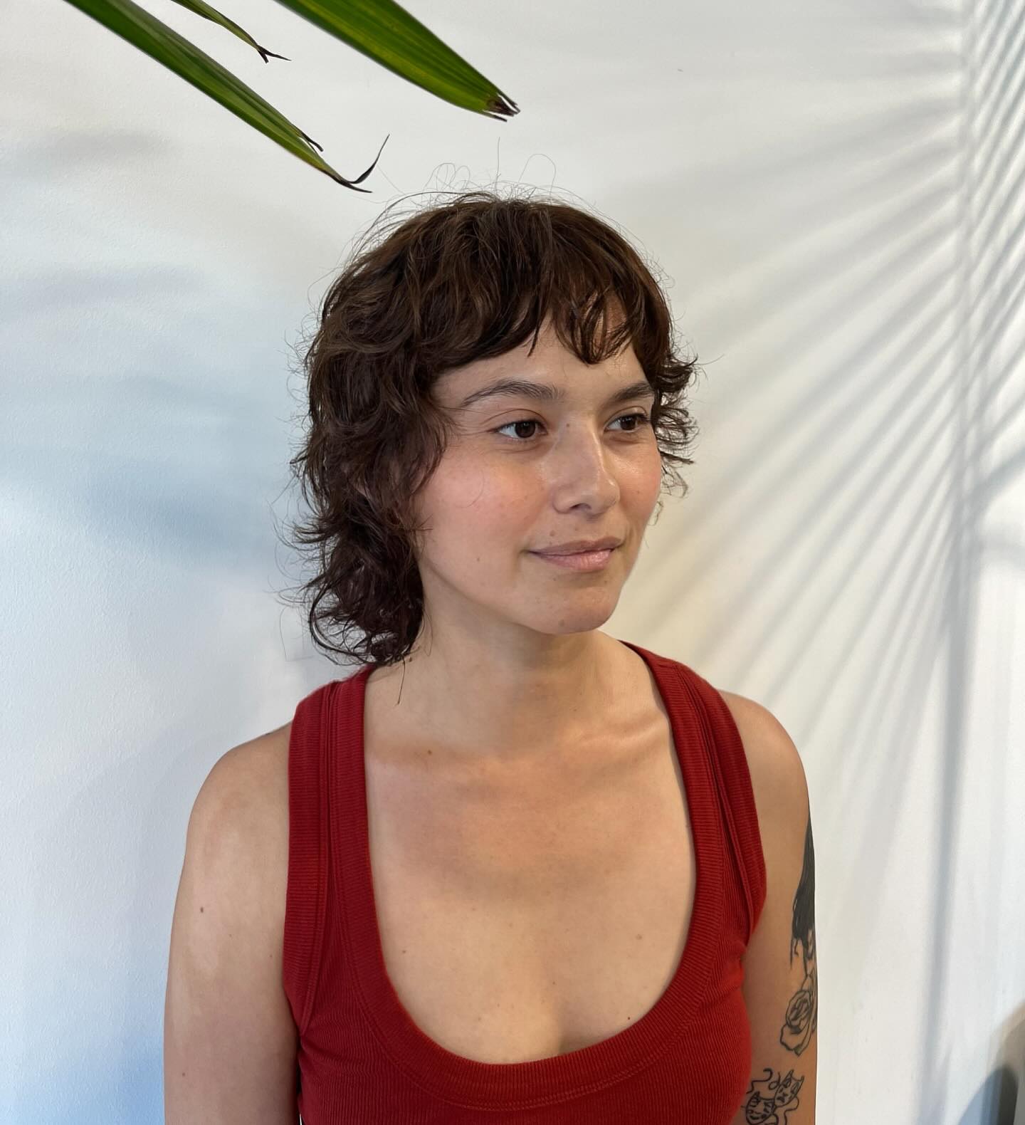 Natural Curly Bob with Soft Fringe
