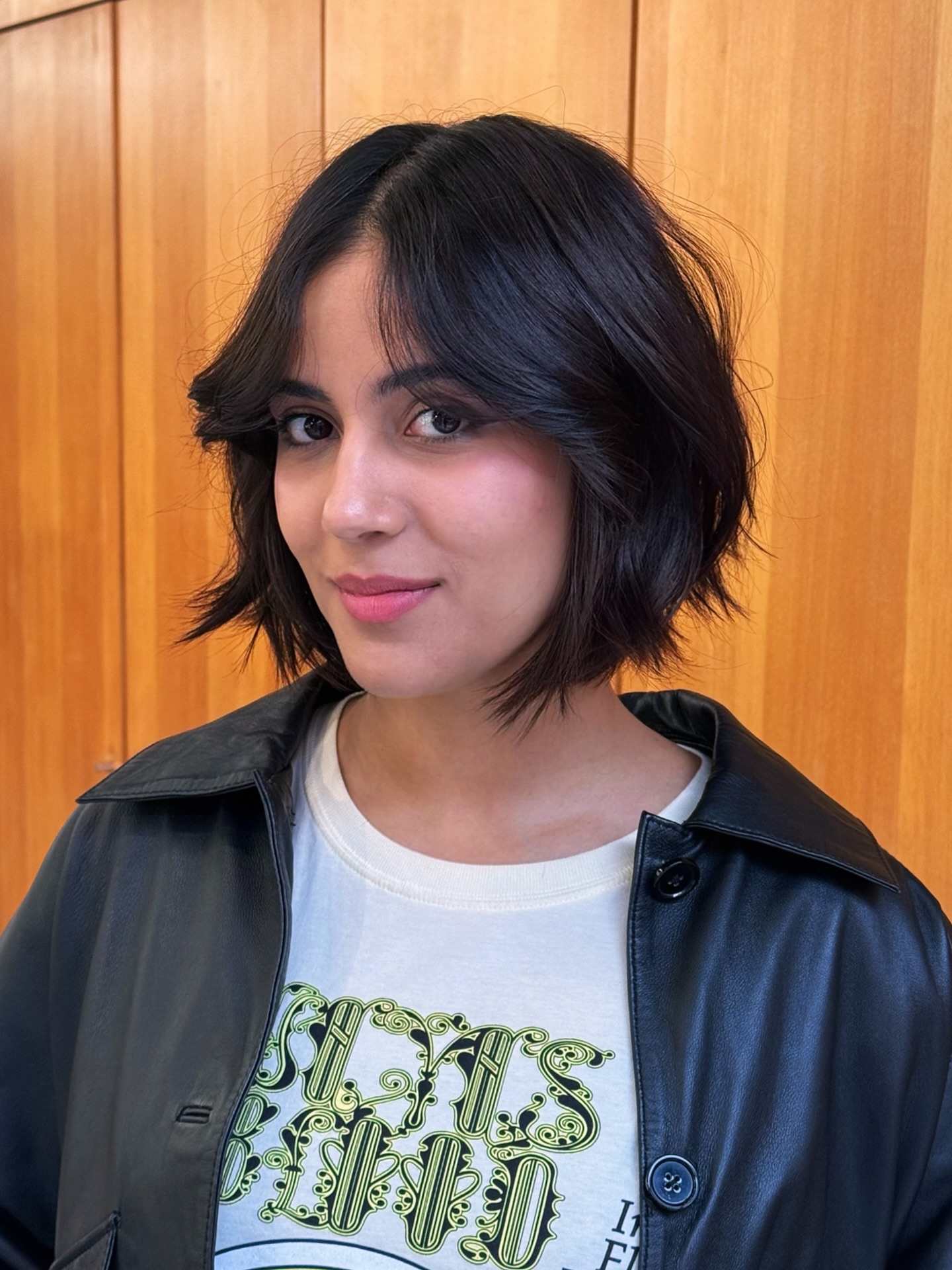Natural Dark Bob with Soft Wave Textures