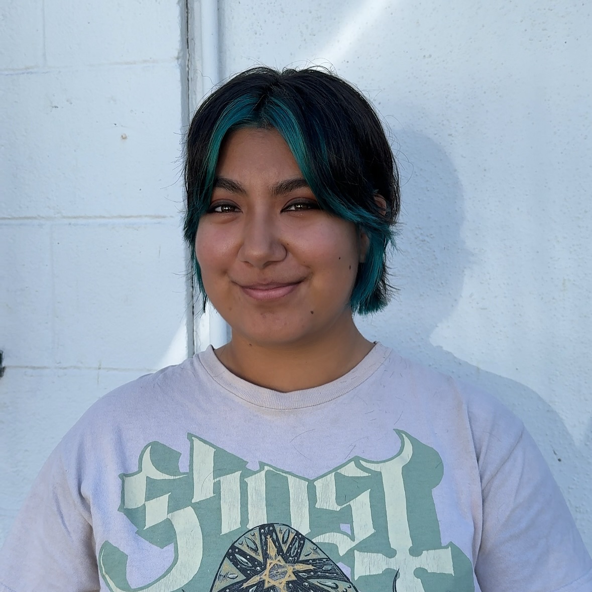 Playful Teal-Tipped Bob