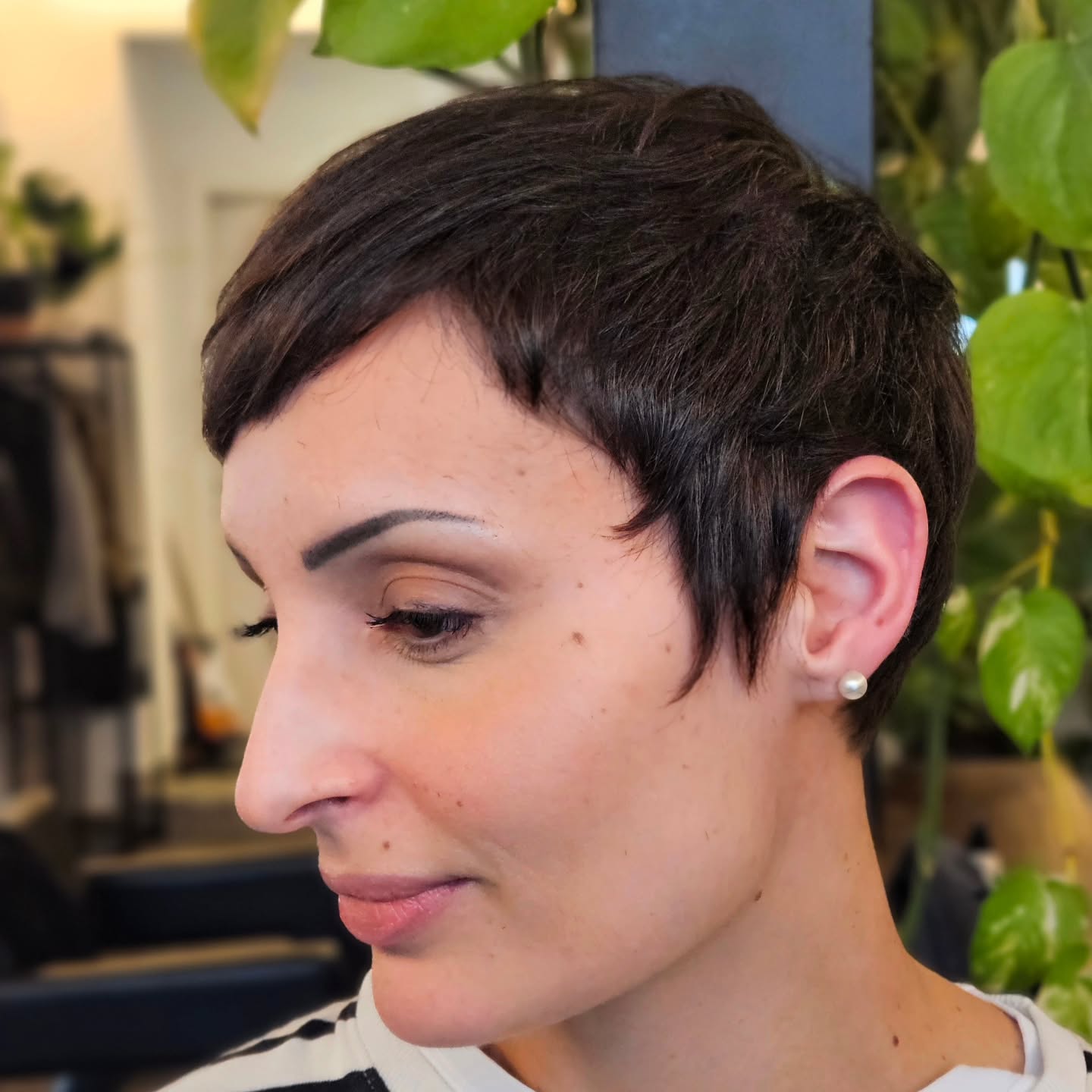 Precision-Cut Professional Pixie with Natural Tones