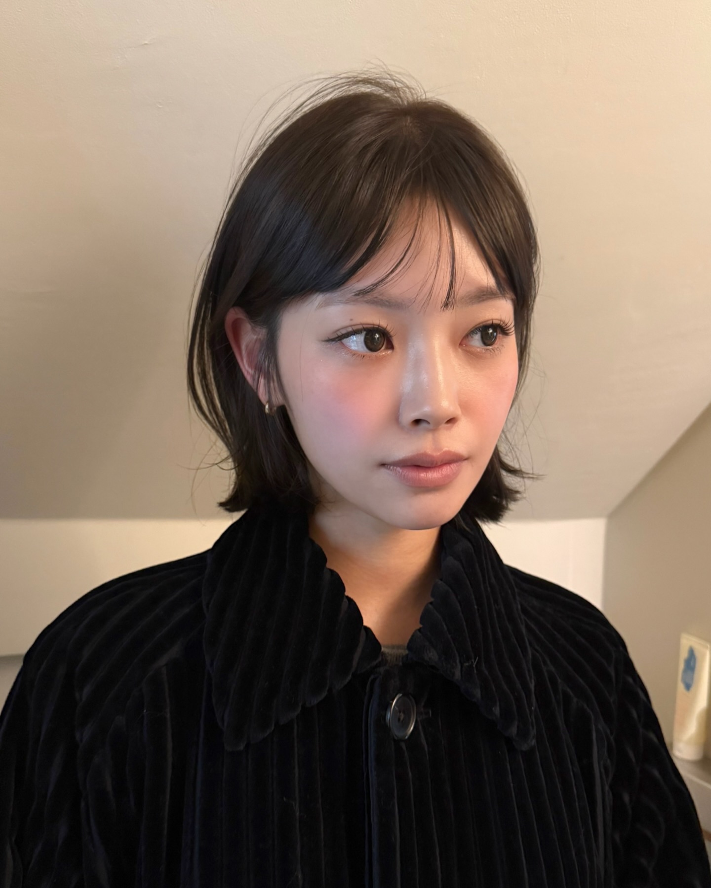 Sleek Brunette Bob with Soft Bangs