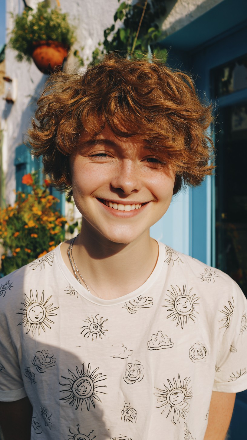 Playful Ginger Curls with Natural Volume