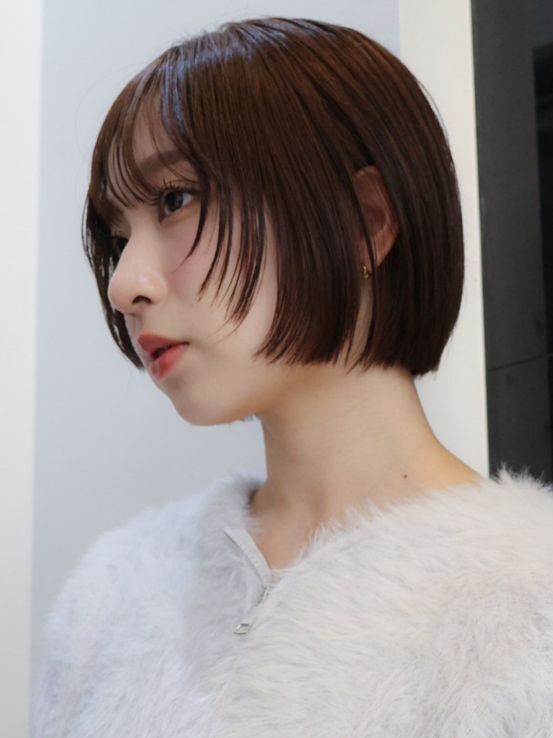 Sleek Chestnut Bob with Soft Contouring