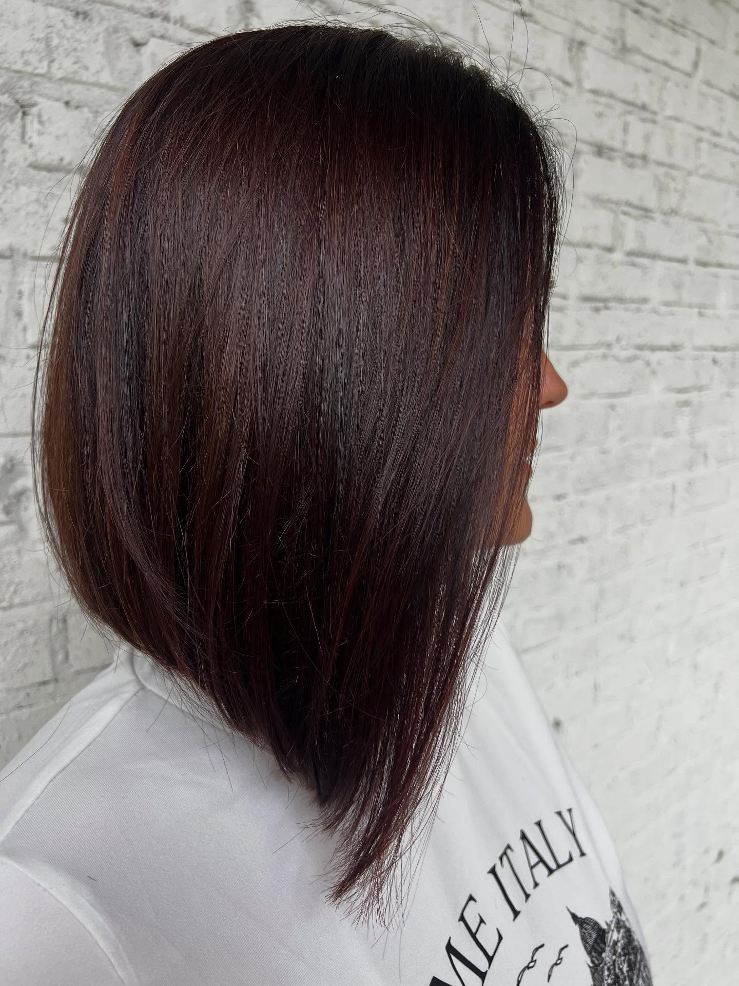 Sleek Chocolate Bob with Subtle Layering