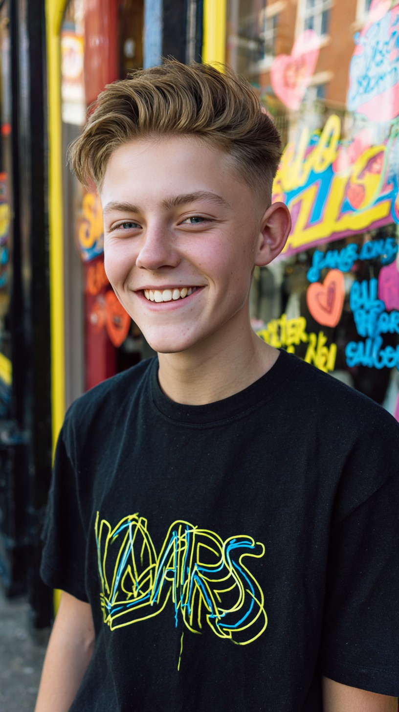 Smooth Voluminous Quiff with Tapered Sides