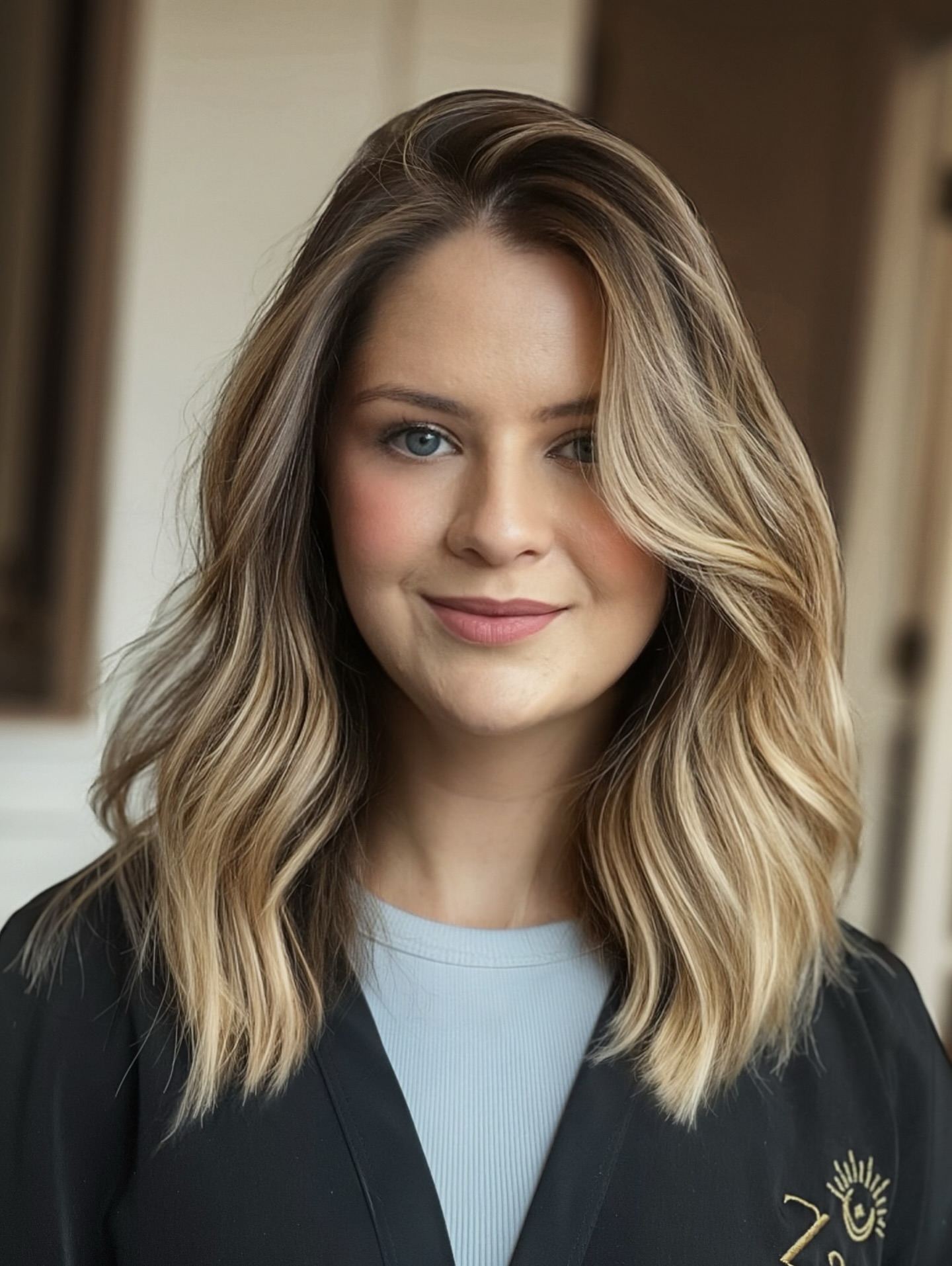 Soft Textured Lob with Warm Highlights