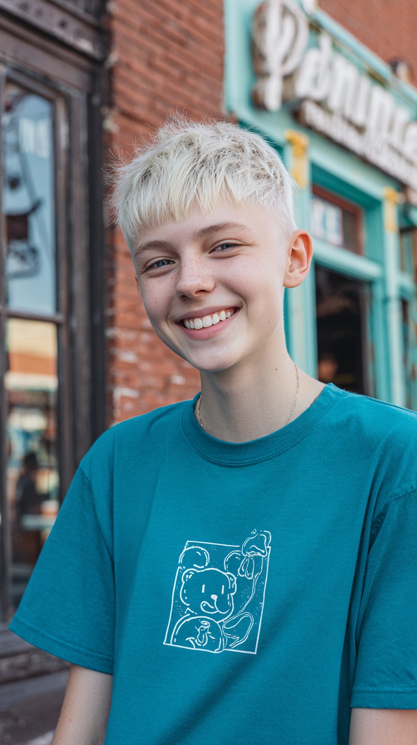 Textured Platinum Blonde Crop Top