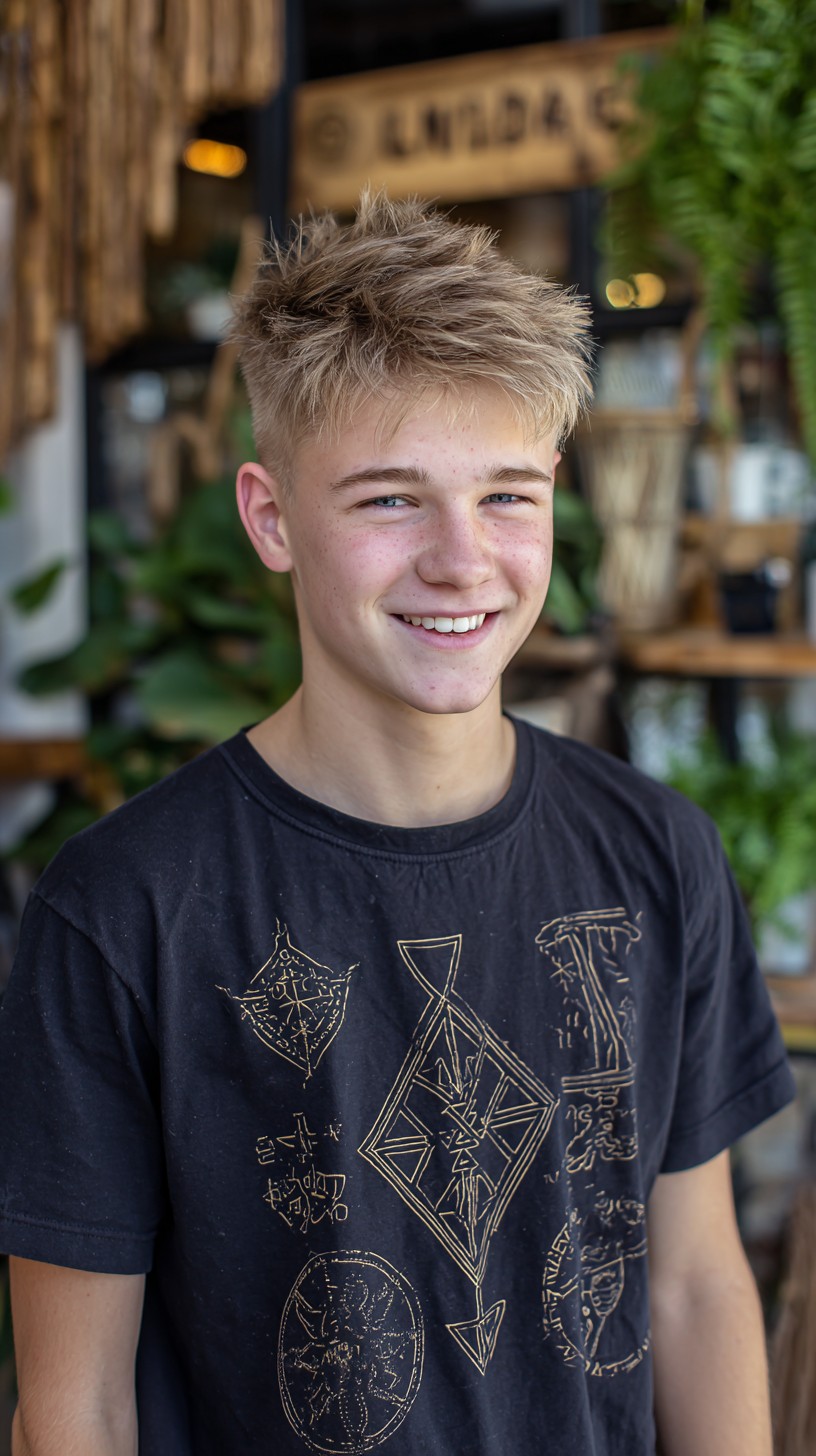 Textured Spiky Top with Soft Undercut