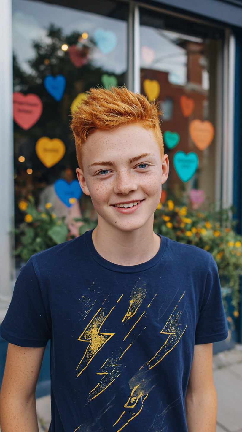 Vibrant Ginger Spiked Textured Cut