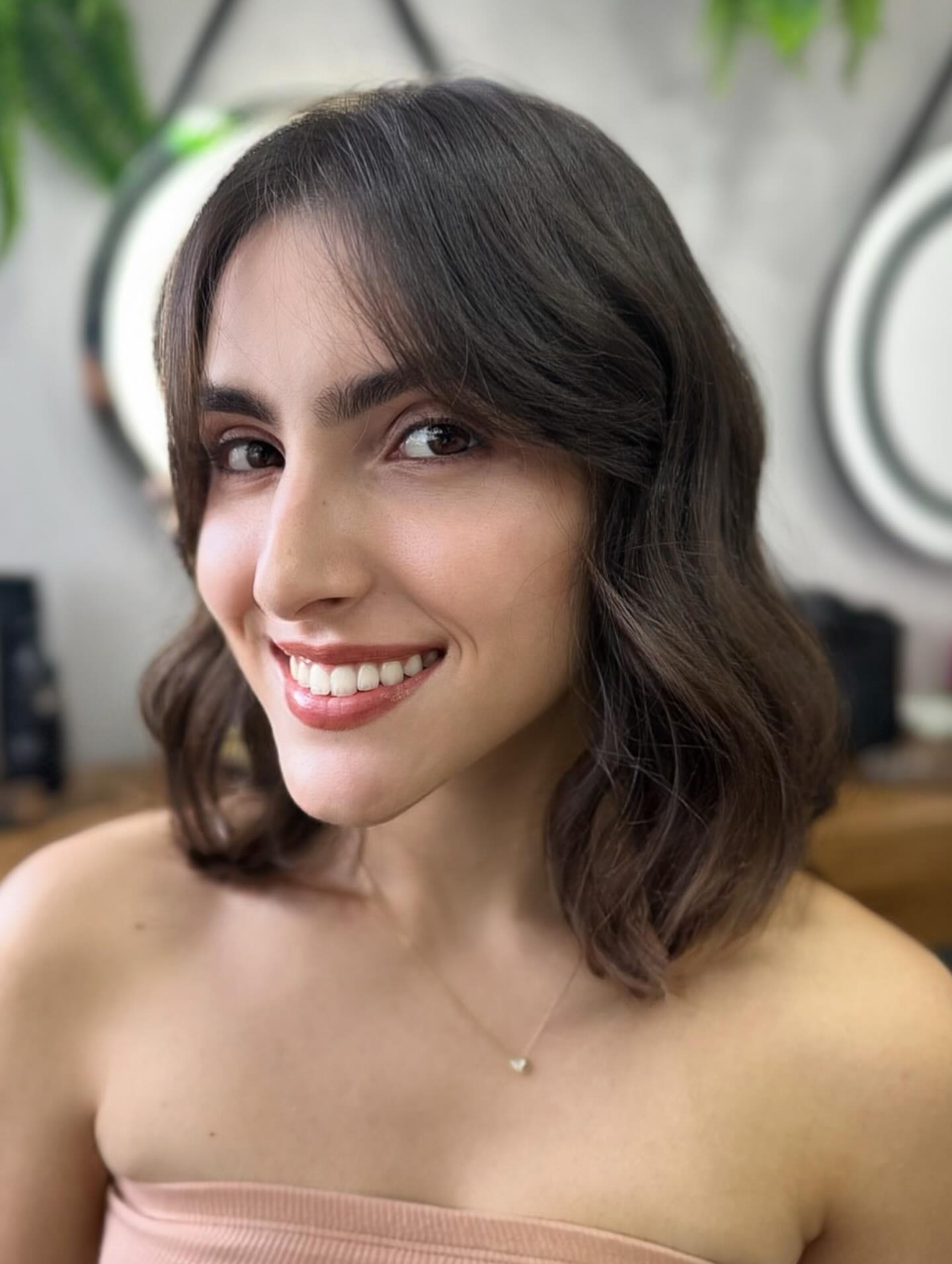 Chic Textured Lob with Face-Framing Bangs