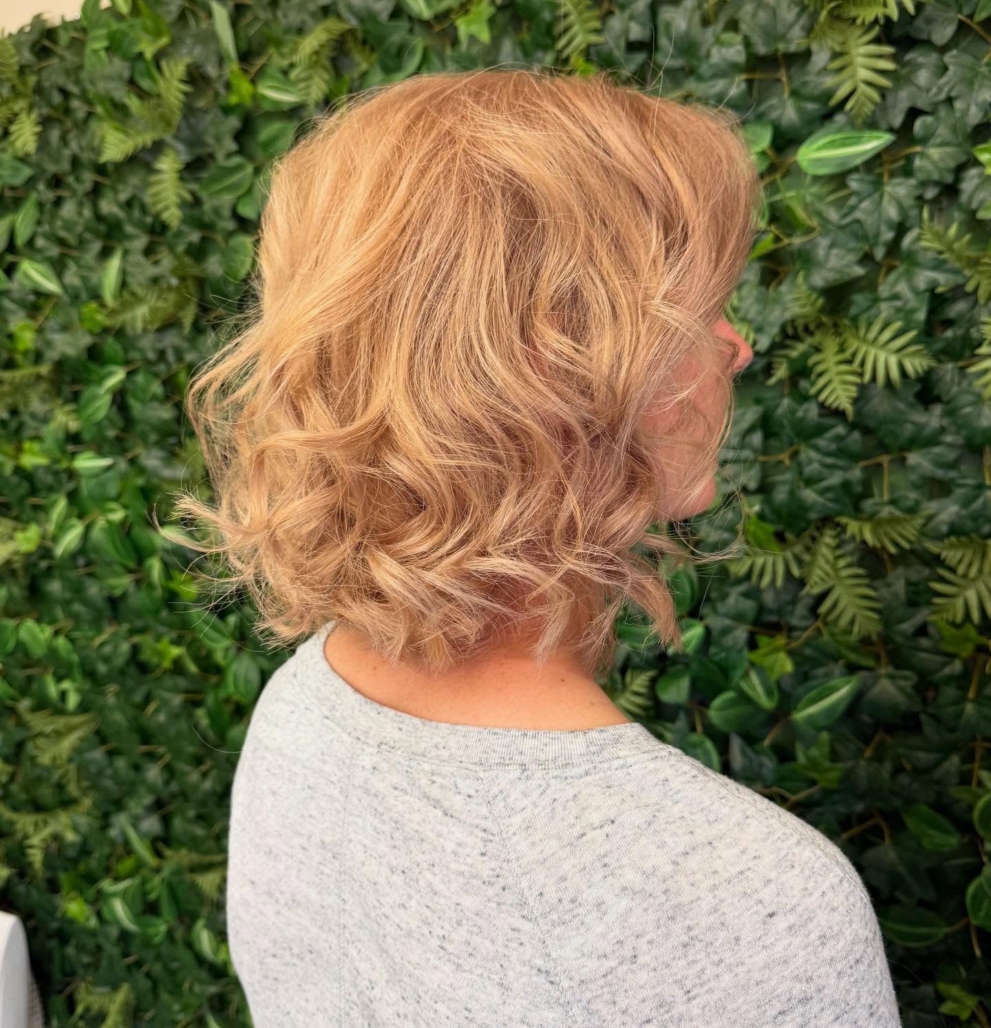 Chic Textured Lob with Soft Curls