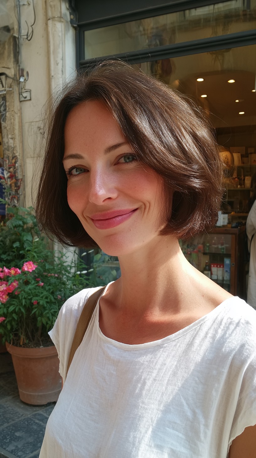 Classy Tousled Bob with Subtle Highlights