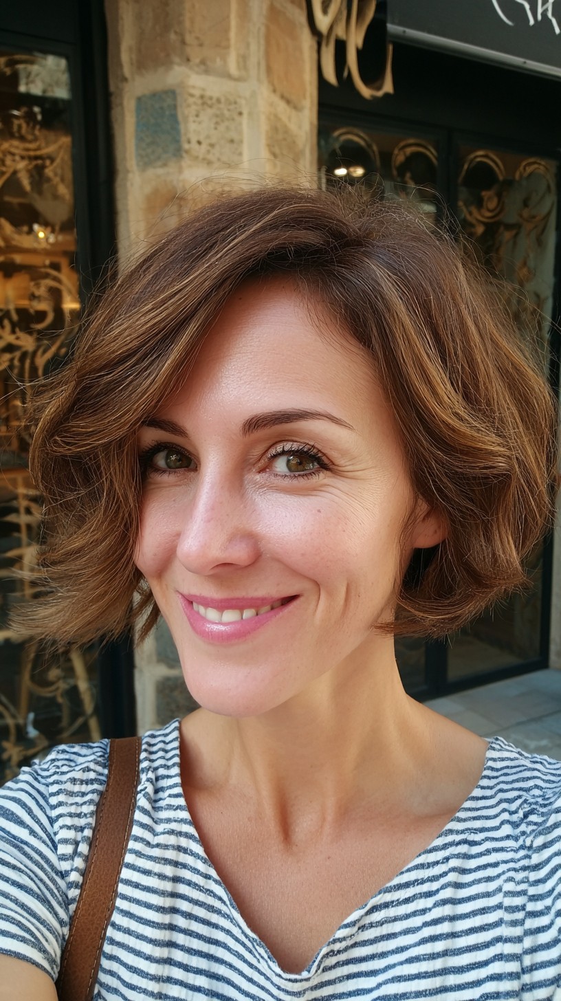 Effortless Chestnut Tousled Bob