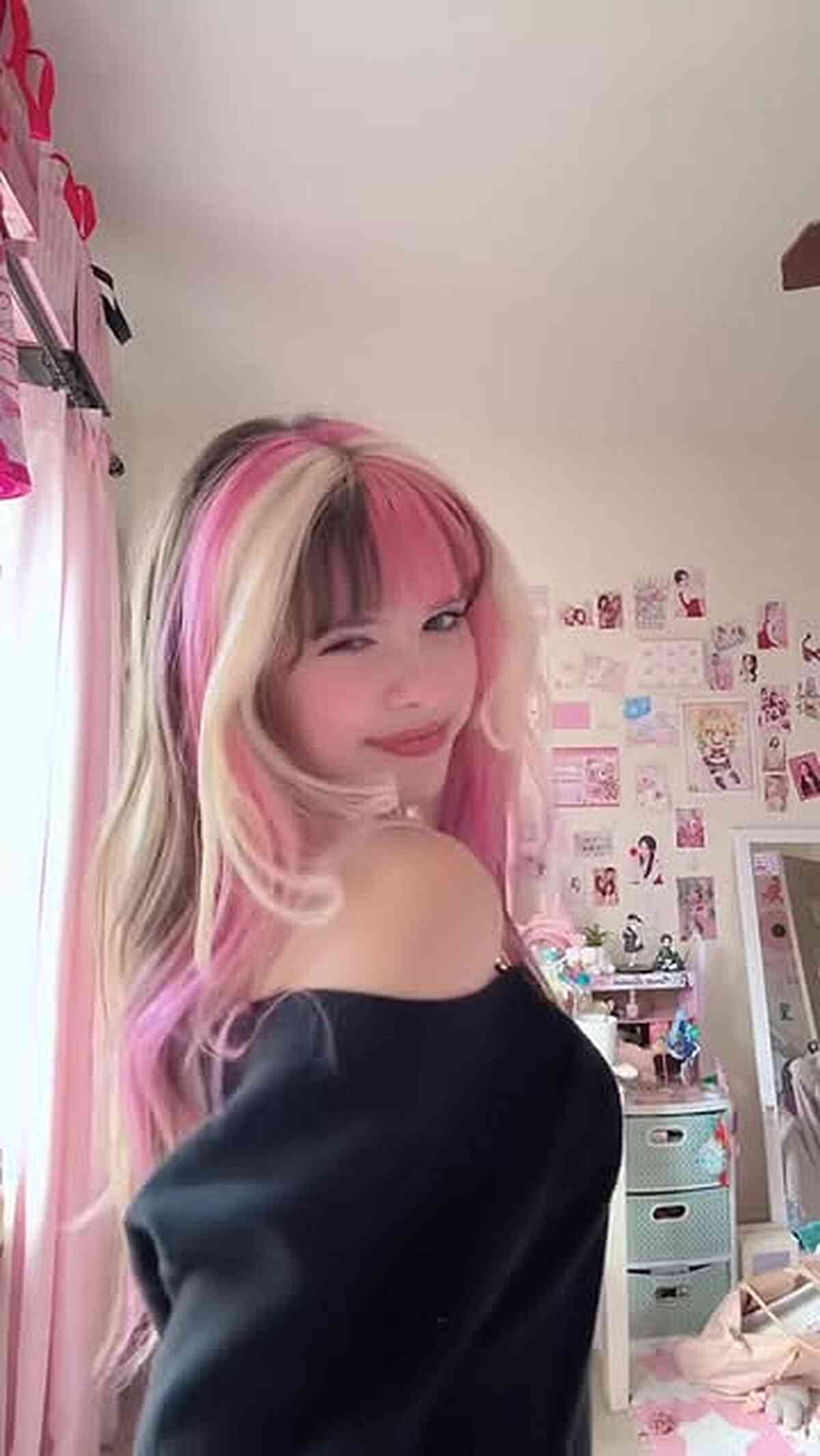 Trendy Pink Panel Bangs with Long Layers