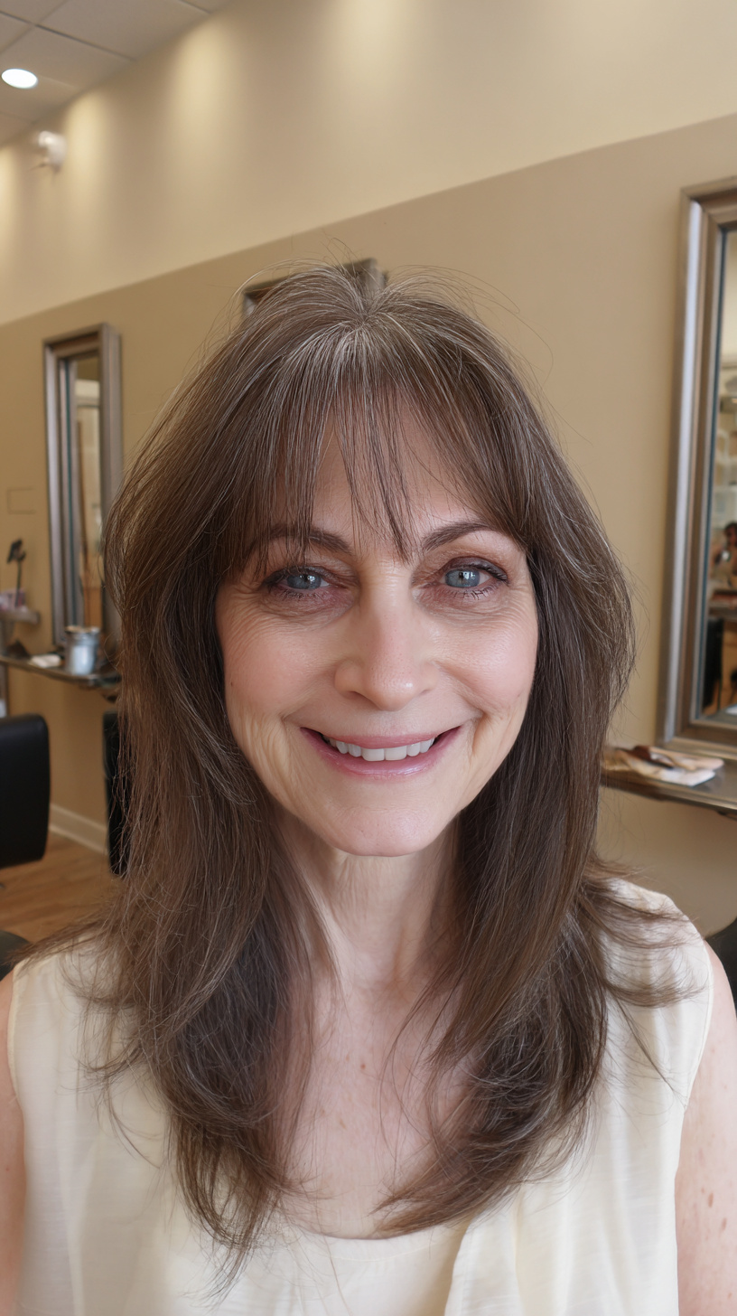 Chic Wispy Bangs with Soft Face Framing