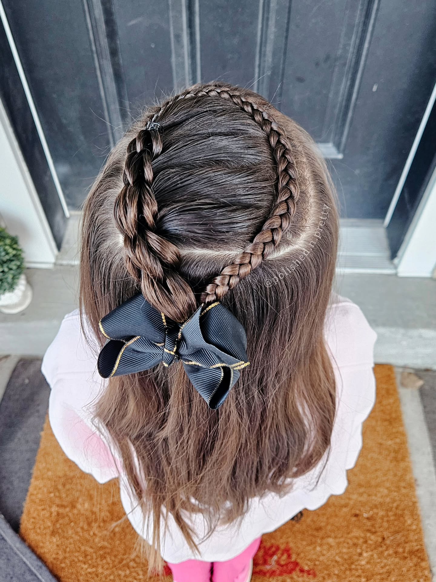 Creative Double Braid with Classic Bow Accent