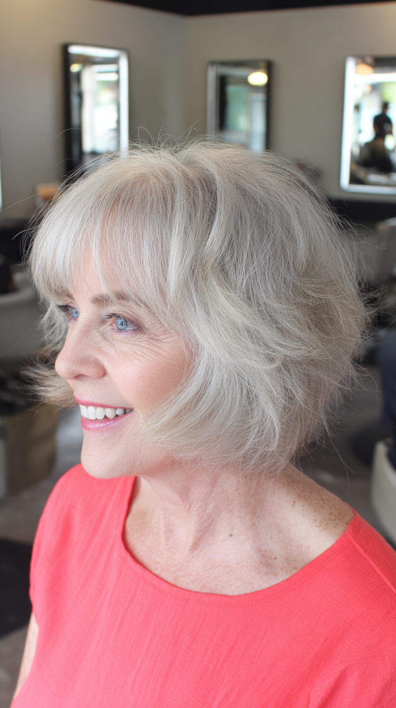 Soft Textured Bob with Wispy Bangs