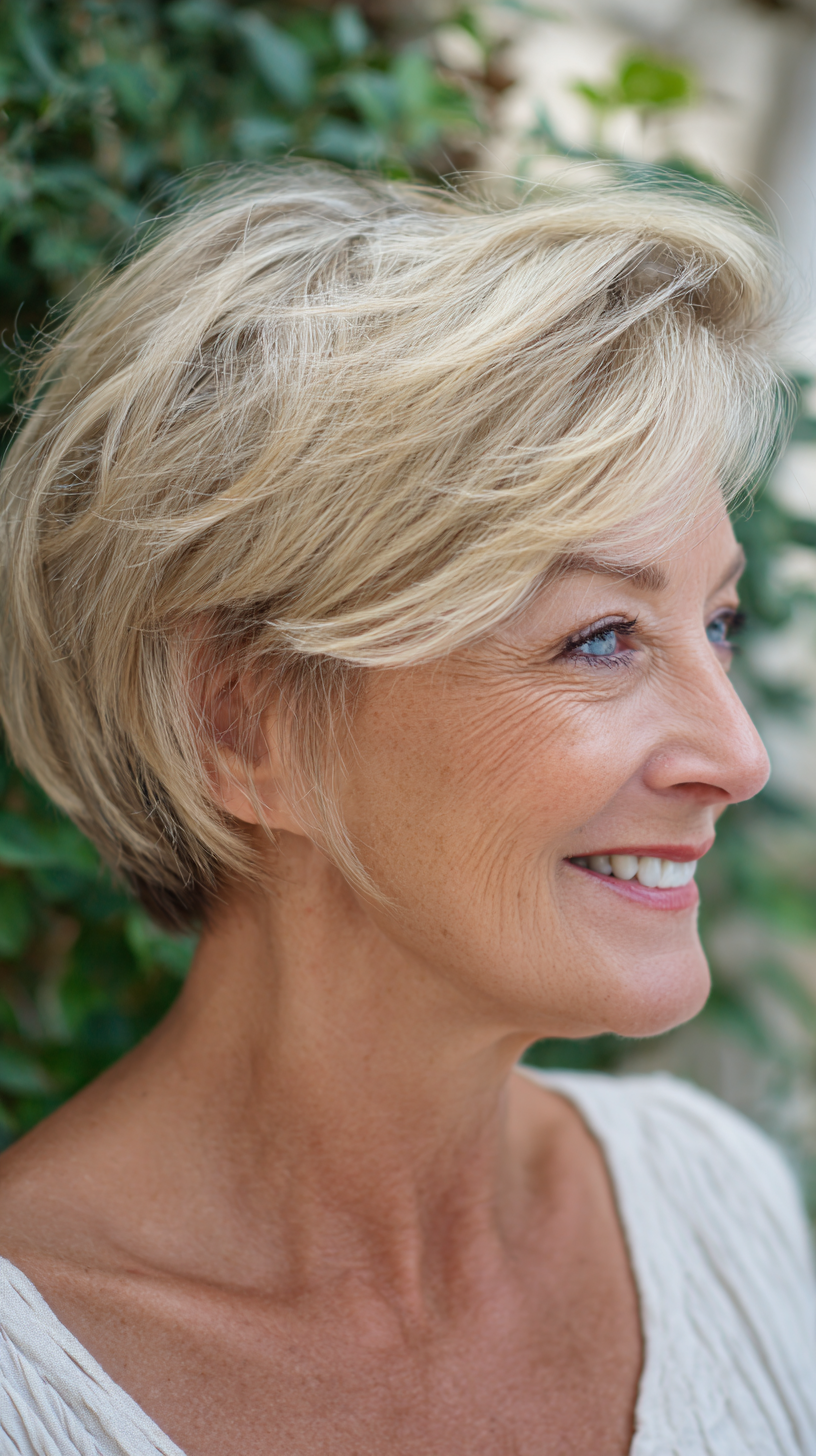 Chic Layered Pixie Cut with Soft Waves