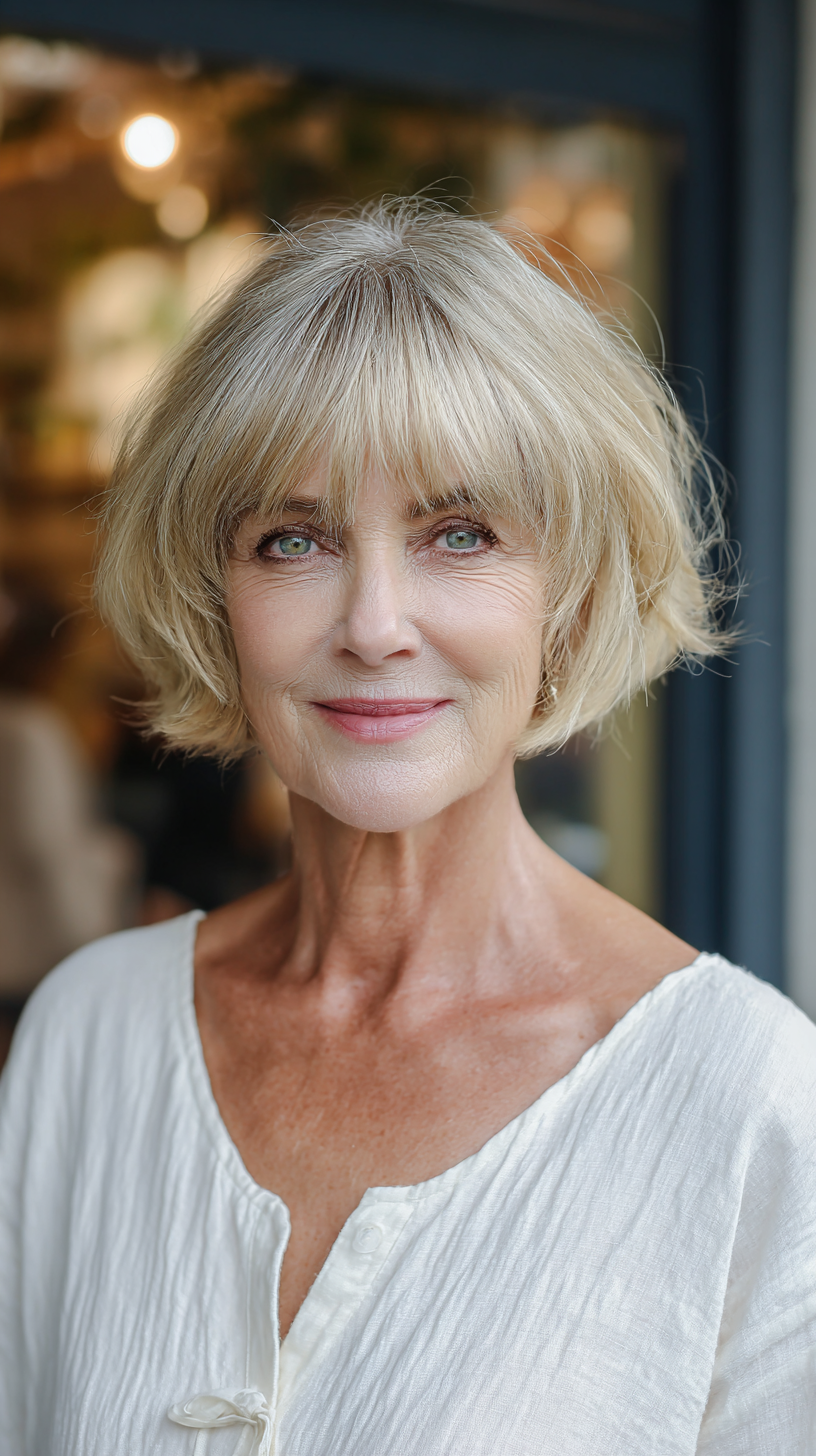 Chic Soft Bob with French Bangs