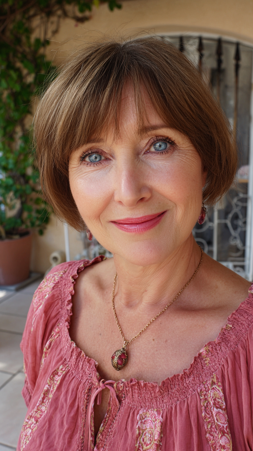 Chic Textured Bob with Modern French Bangs