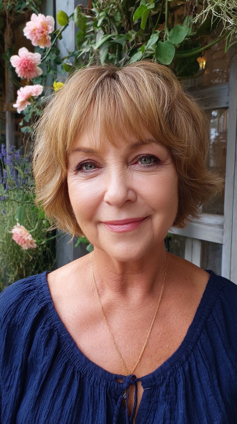 Chic Textured Bob with Soft Bangs