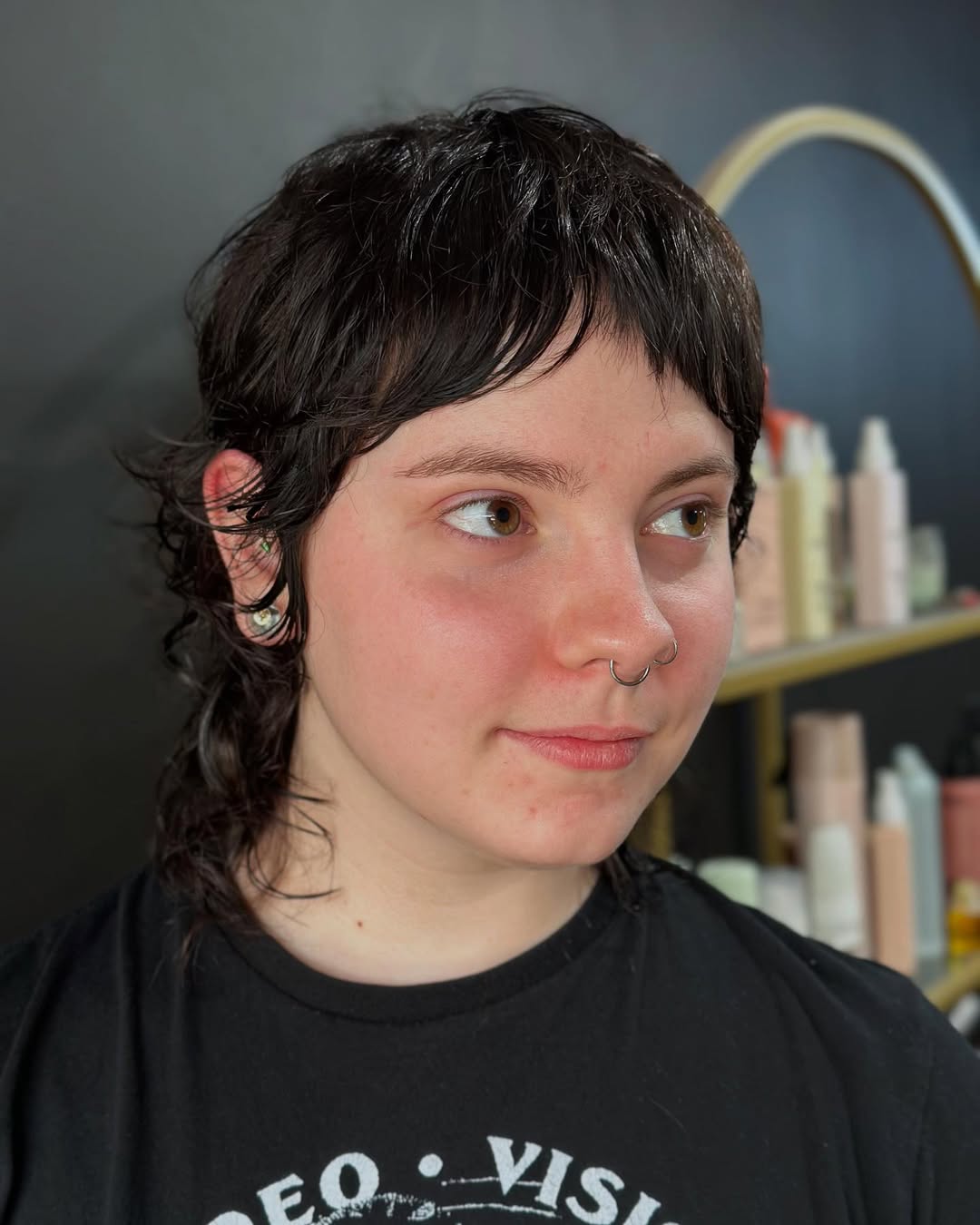 Edgy Short Cut with Soft Curtain Bangs