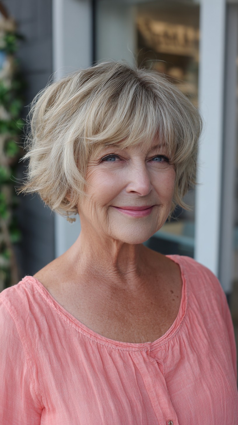 Layered Short Shag with Airy Crown and Soft Blended Fringe
