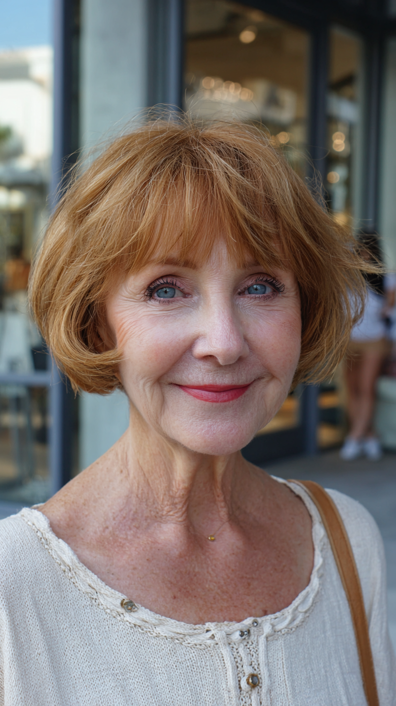 Playful Textured Bob with Soft French Bangs