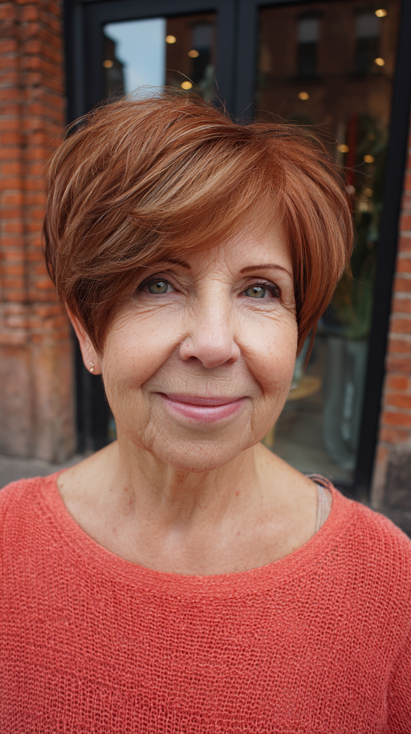 Radiant Copper Textured Bob with Flattering Layers