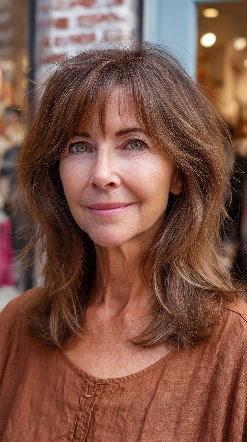 Soft Shag Shoulder-Length with Curtain Bangs
