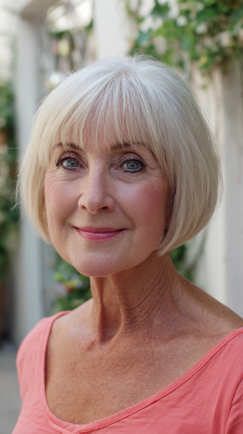 Soft Textured Bob with Light French Bangs