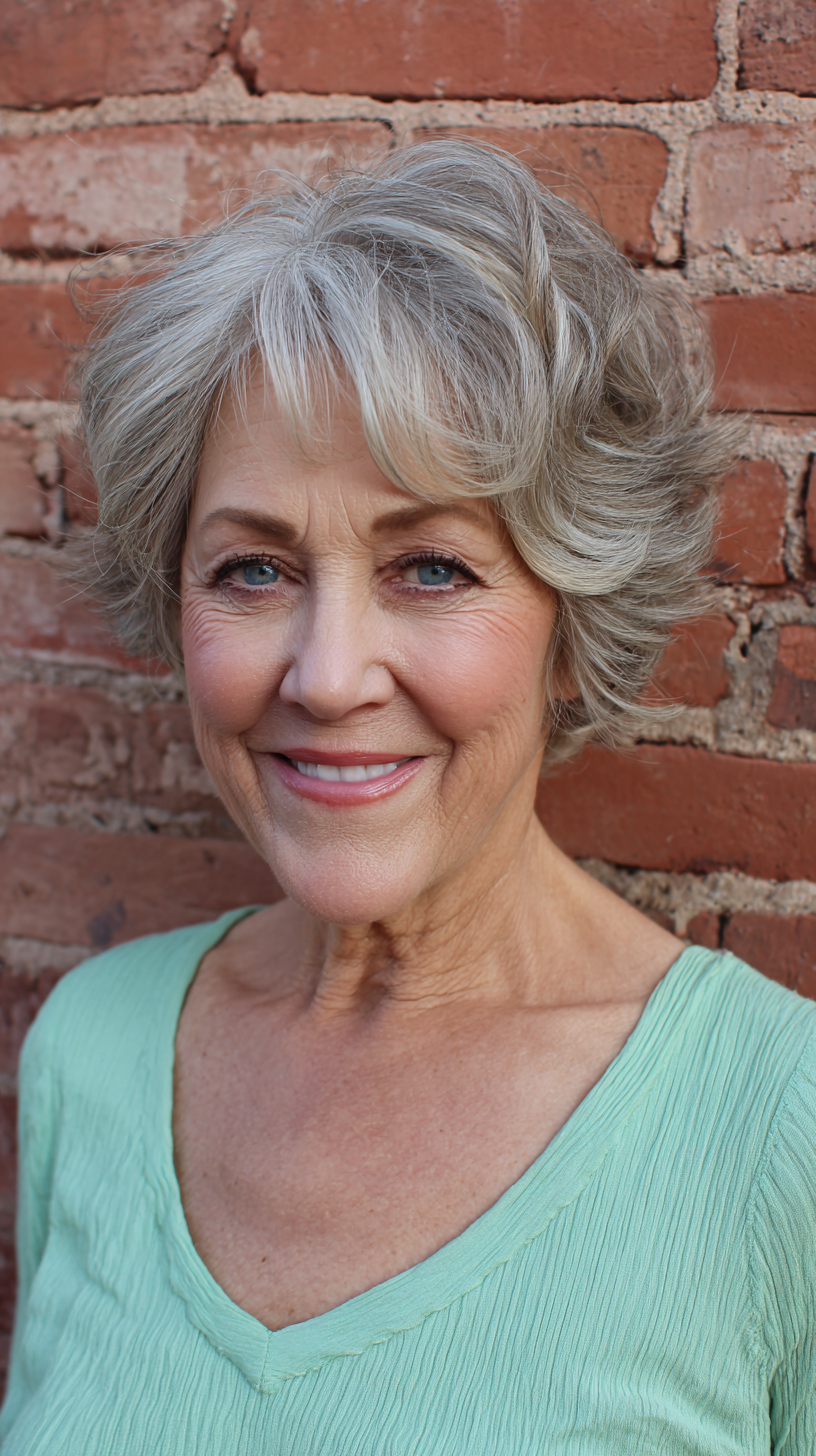 Softly Curled Textured Pixie Cut with Volume