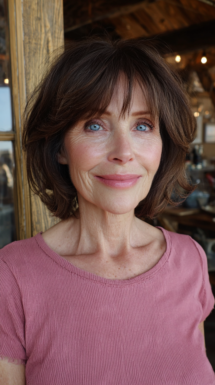 Textured Bob with Soft French Bangs