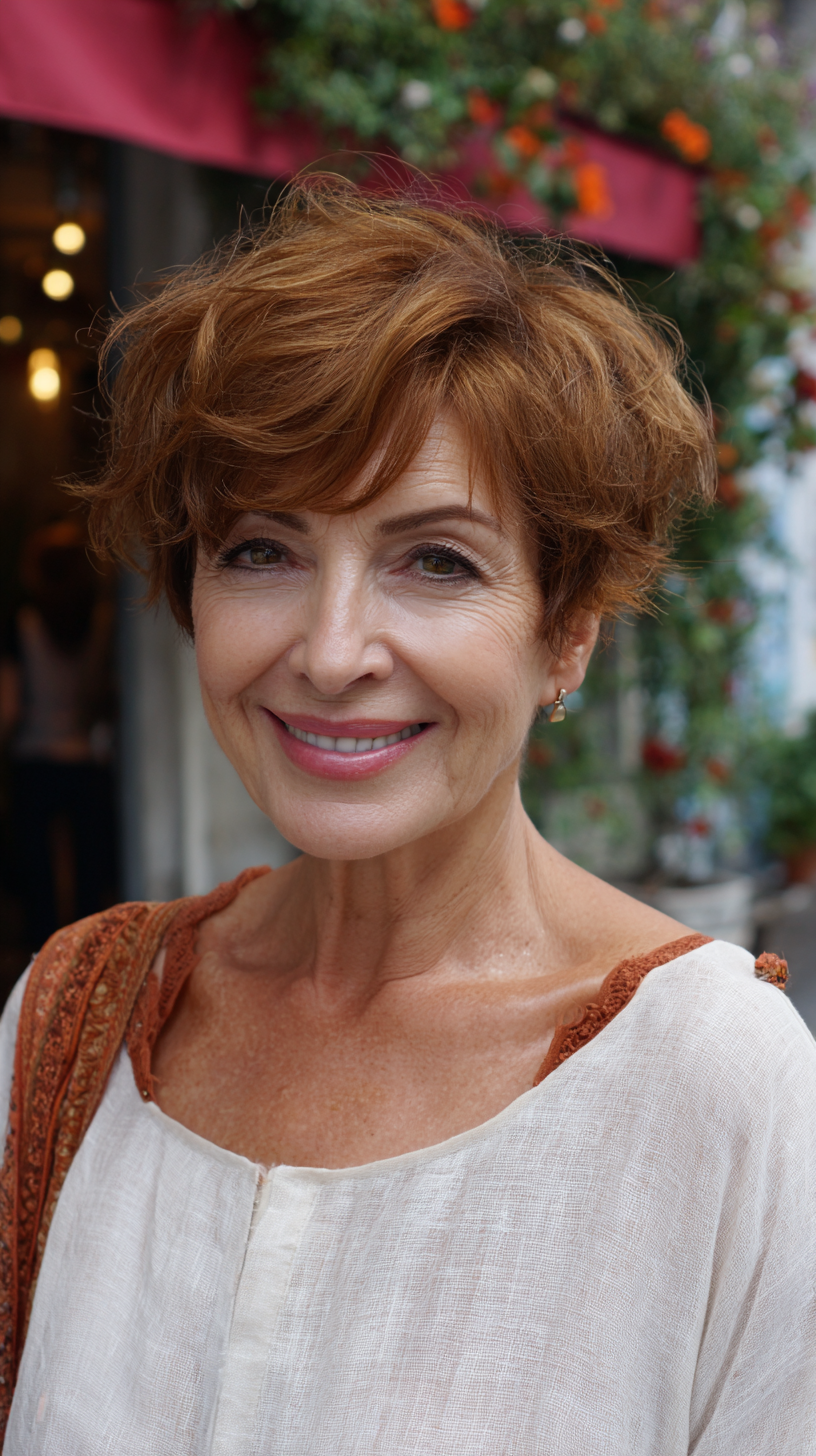 Textured Copper Bob with Soft Volume