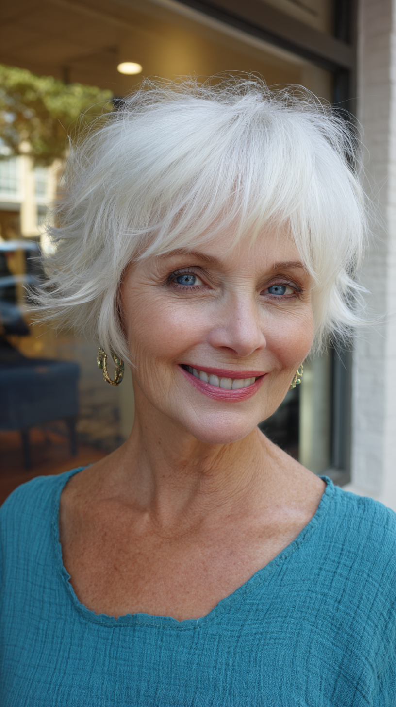 Textured Pixie Cut with Soft French Bangs